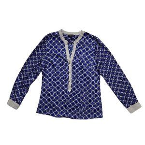 Banana Republic Geometric Pattern Button Blouse Size PS